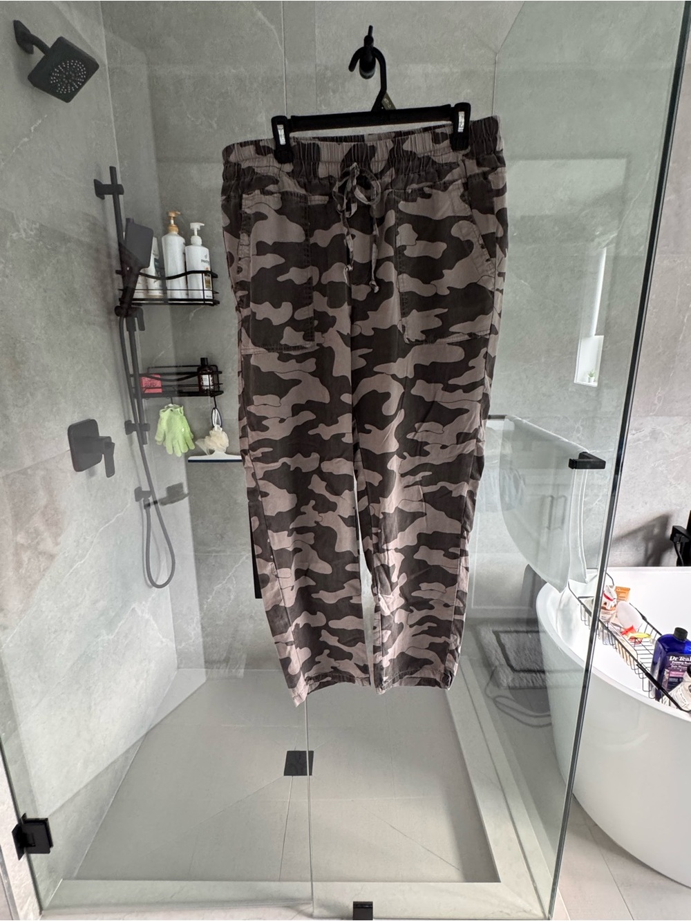 Camo Drawstring Cargo Pants